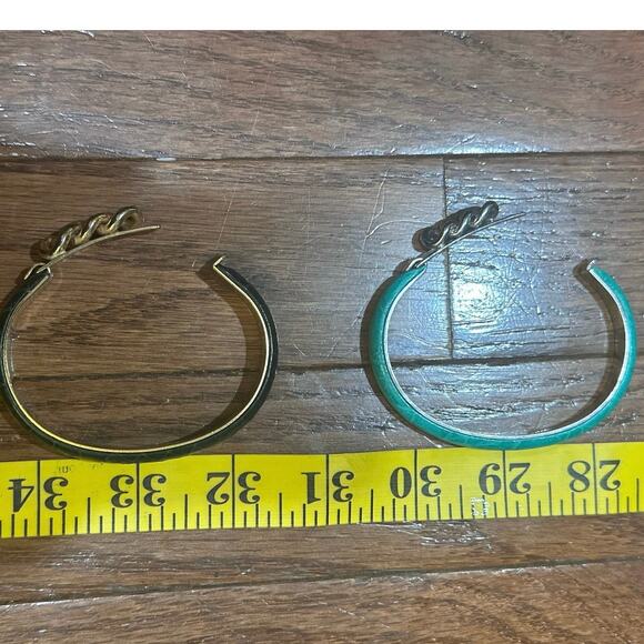 Vintage Vita Florence 24k Gold Bangle & Modern Manelli Silver Leather Bracelet - Picture 4 of 13